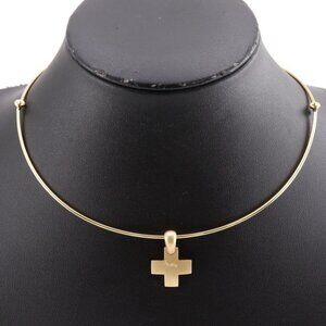 POMELLATO cross choker Necklace K18 yellow gold cross 21.5g Women
